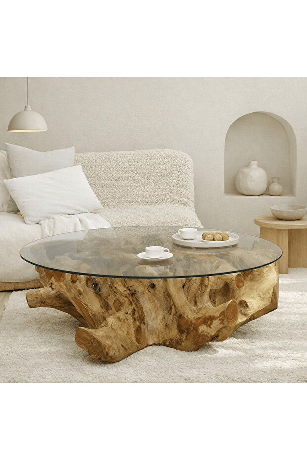 JAVA TEAK ROOT COFFEE TABLE ROUND - 1