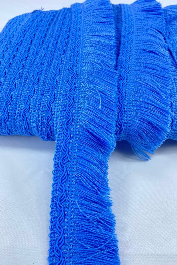 Blue Striped High Quality Cotton Fringe Ribbon Tassel