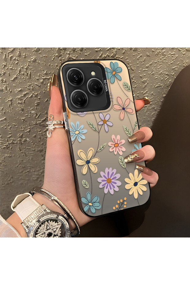 Tecno Spark 20 Pro 4G/5G Compatible Stylish Floral Pattern Anti-Drop Phone Case