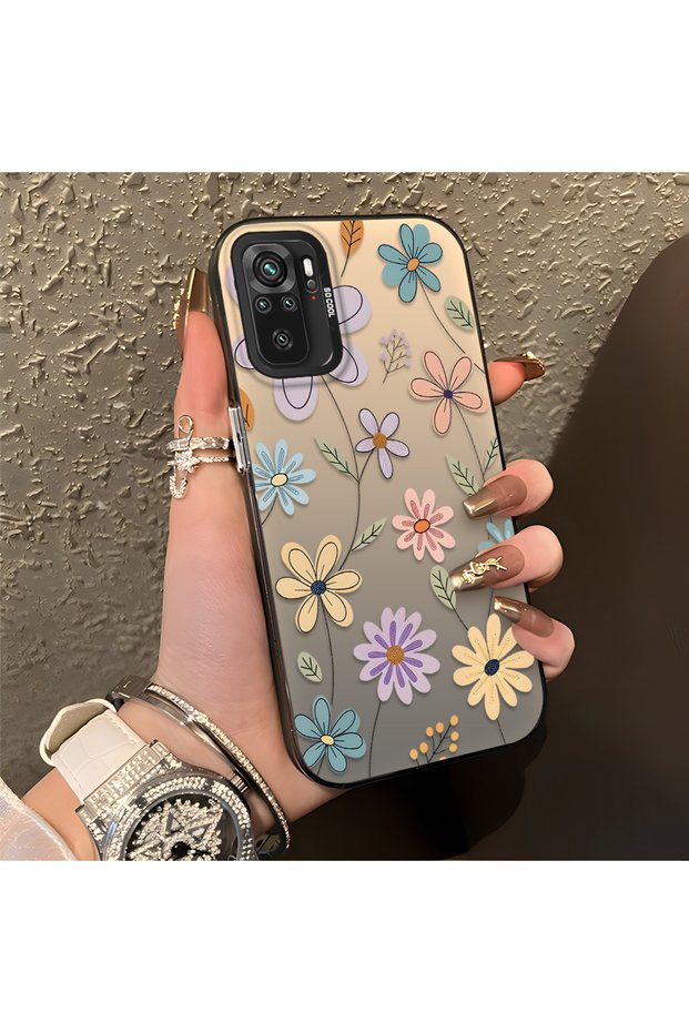 Poco M5S Compatible Stylish Floral Pattern Anti-Drop Phone Case