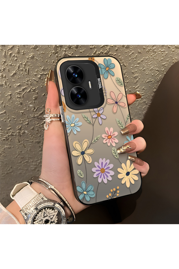 Realme C55 Compatible Stylish Floral Pattern Drop-Proof Phone Case