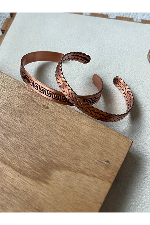 2 Piece Copper Combination Bracelet 100% Copper Bracelet Handmade Copper Bracelet Pure Copper Bracelet