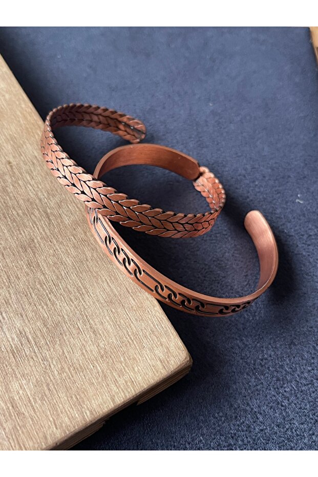 2 Piece Copper Combination Bracelet 100% Copper Bracelet Handmade Copper Bracelet Pure Copper Bracelet