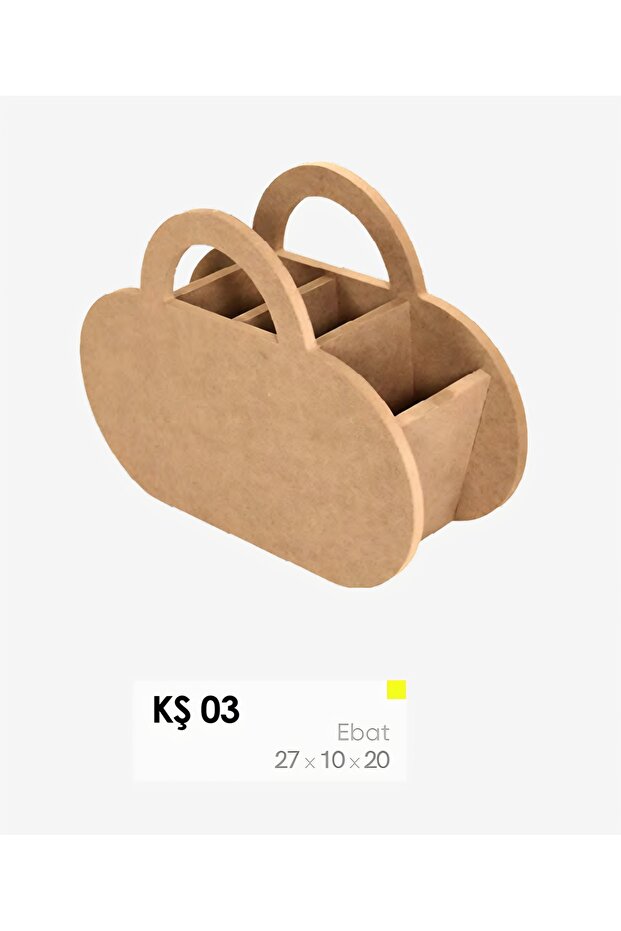 Bag-Looking Wooden Organizer Spoon Holder Mdf Paintable Decorative Kitchen & Table Organizer