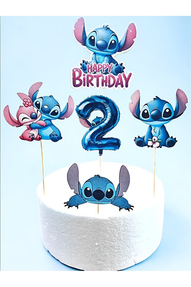 Stitch Cake Decoration and Stitch-Themed 2Nd Birthday Concept - Thick Paper Printing