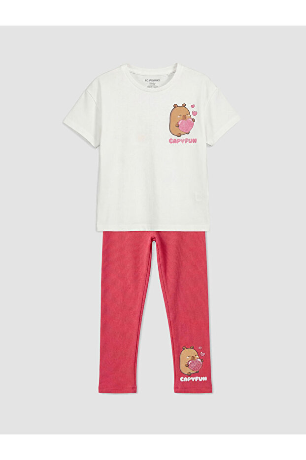 Lcw Kidsekru Capyfun Printed Girls' Set