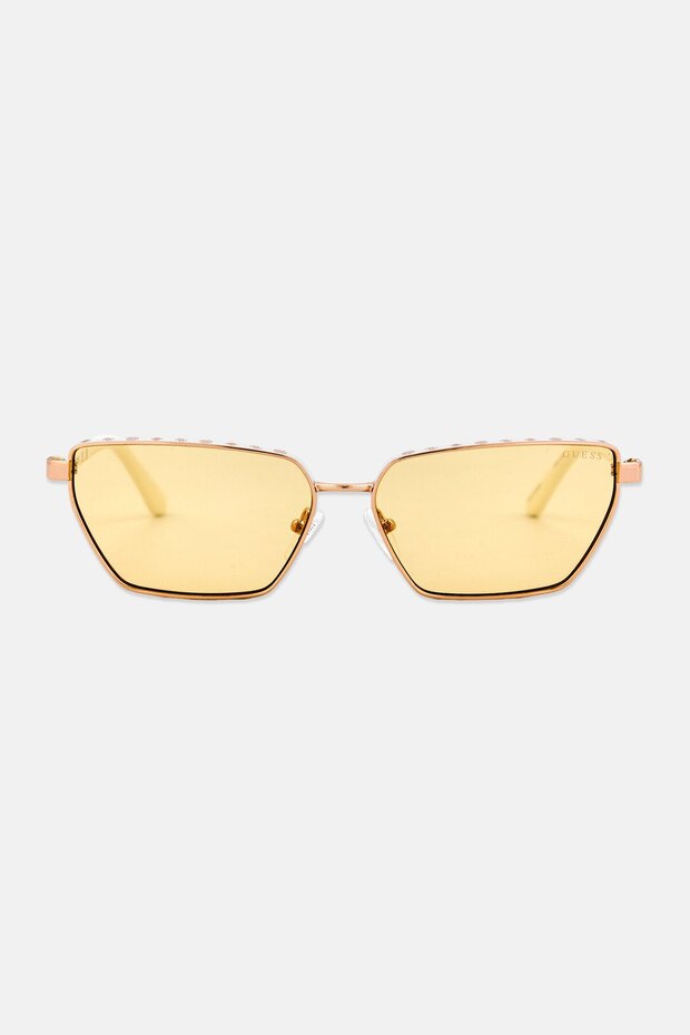 Women GU0010621E59 UV Protection Hexagon Sunglasses, Gold