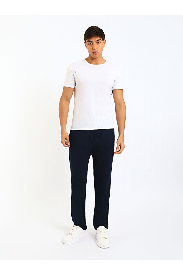 Navy Blue Standard Fit Men's Pajama Bottom