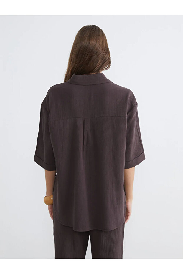 Textured Oversize Muslin Women's Shirt (S6)