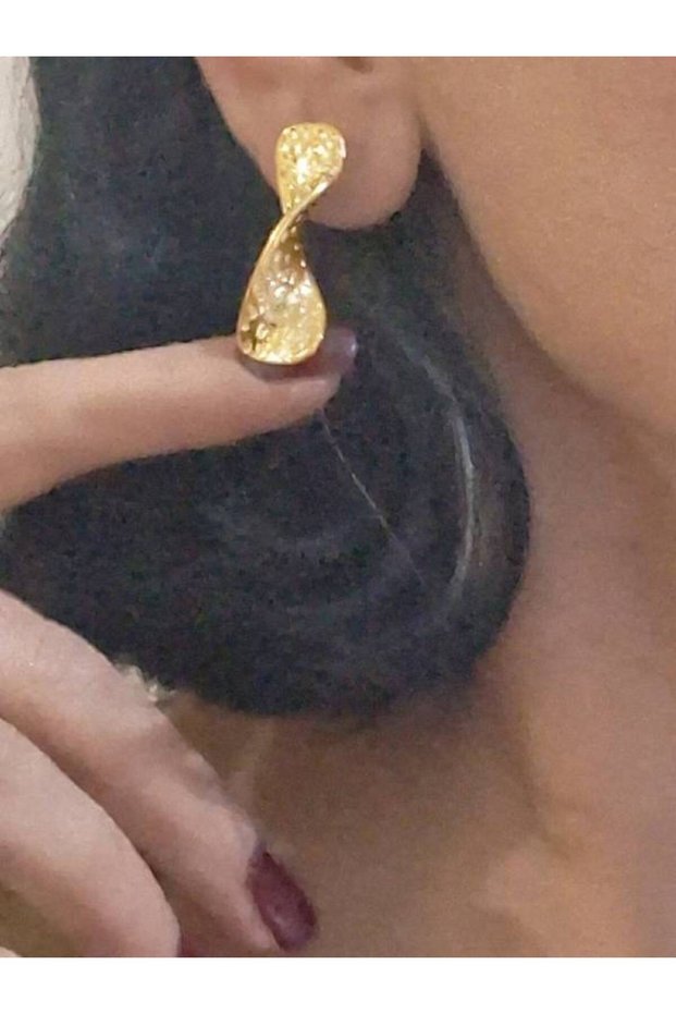 Gold Color Gold Plated Women's Geometric Stud Earrings