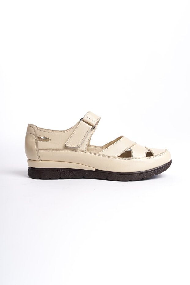 Genuine Leather Cream Handmade Casual Women's Sandals