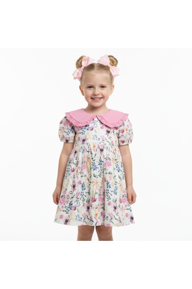 Floral Girl's Muslin Dress
