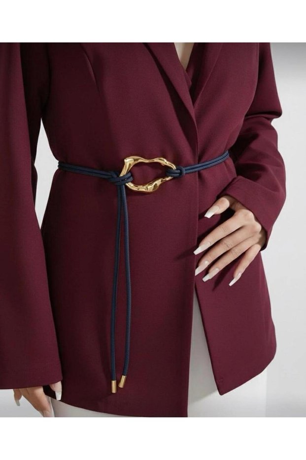 Gold Buckle Knot Detailed Women's Belt Jacket Belt Shirt Belt