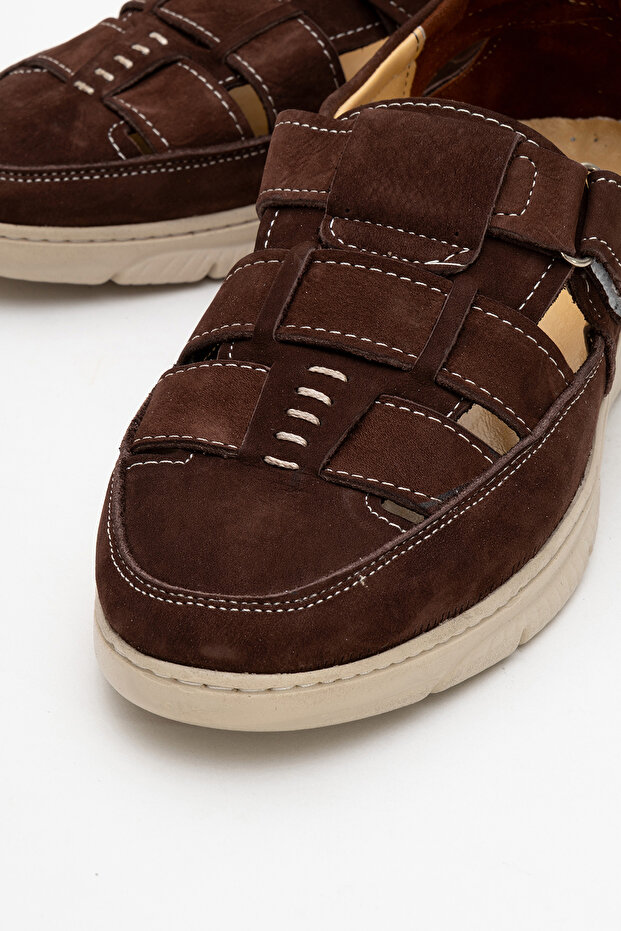Genuine Leather , Velcro, Summer, Nubuck and Leather Men's Summer Outdoor Shoes