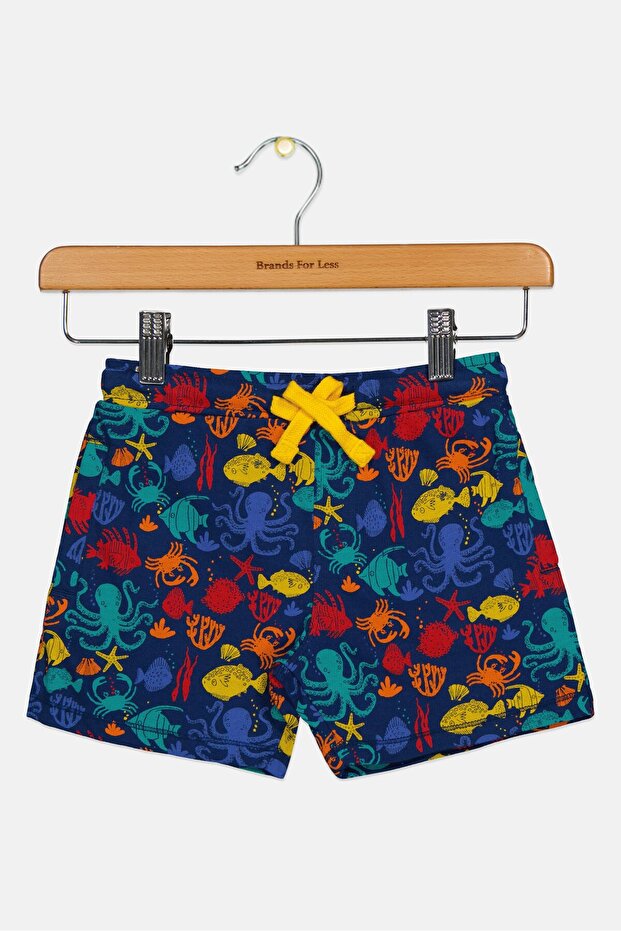 Toddlers Boy Allover Print Basic Shorts, Multicolor - 2