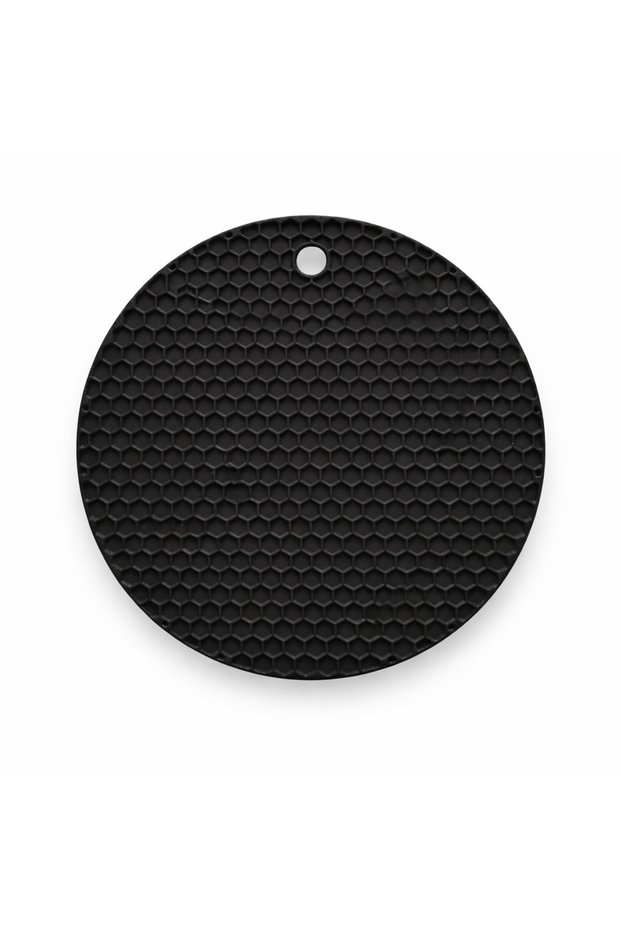 18 cm Black Silicone Trivet | Multi-Purpose Use. Non-Slip Heat Resistant Kitchen Mat