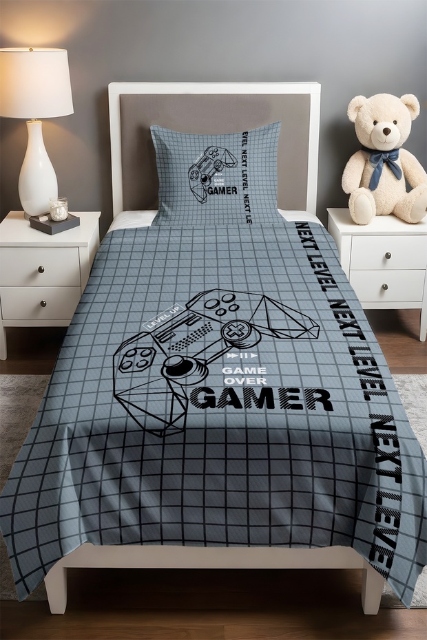 Gamer Zone Patterned Single Baby Kids Pique Set