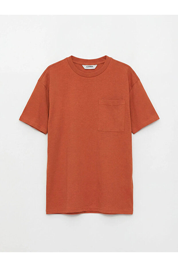 Lcw kids orange bicycle collar pocketed boy's t-shirt