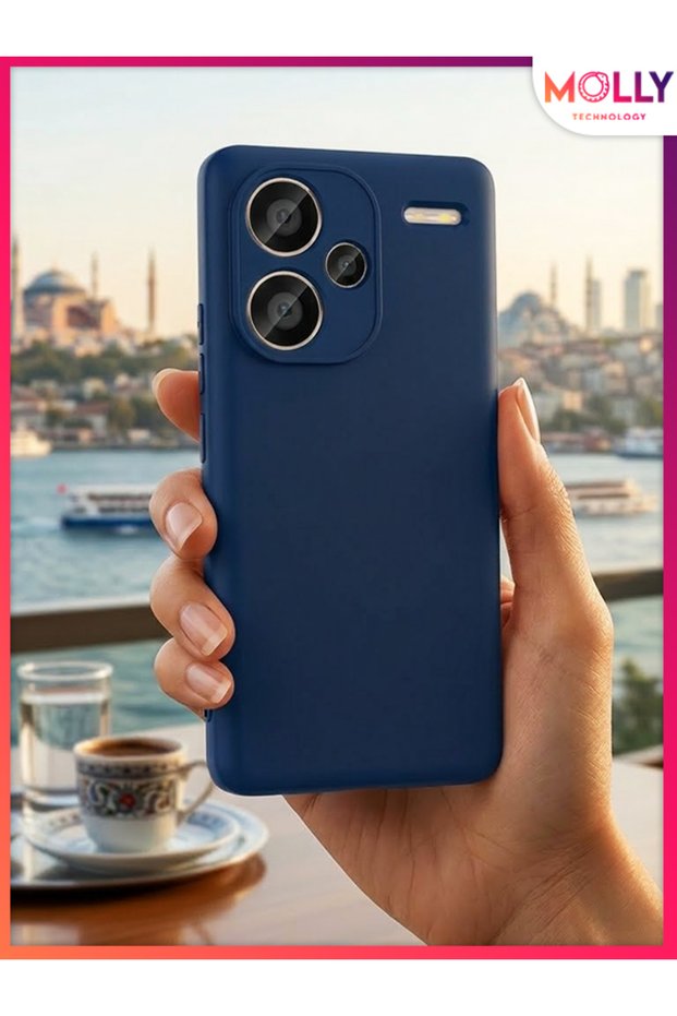Midnight Blue Liquid Velvet Matte Silicone Case for Redmi Note 13 Pro Plus