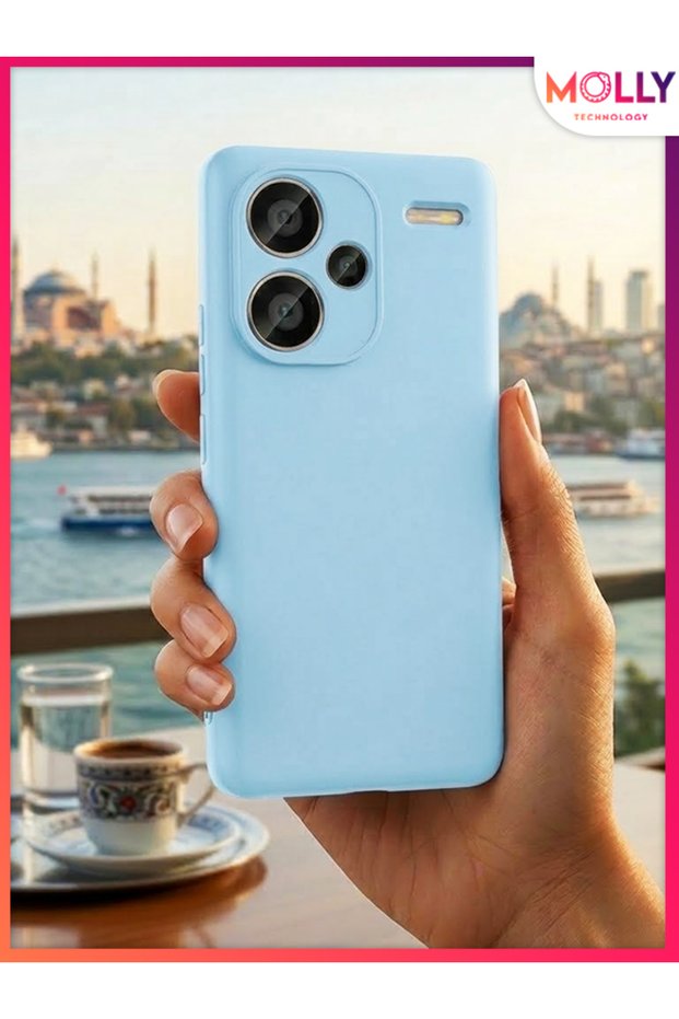 Baby Blue Liquid Velvet Matte Silicone Case for Redmi Note 13 Pro Plus
