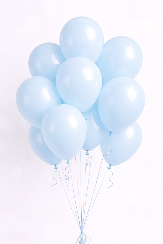 Baloncu Nene Pastel Mavi Balon 20 Adet Doğum Günü Parti Süsleme Baby Shower Erkek Çocuk Kutlama Balonu