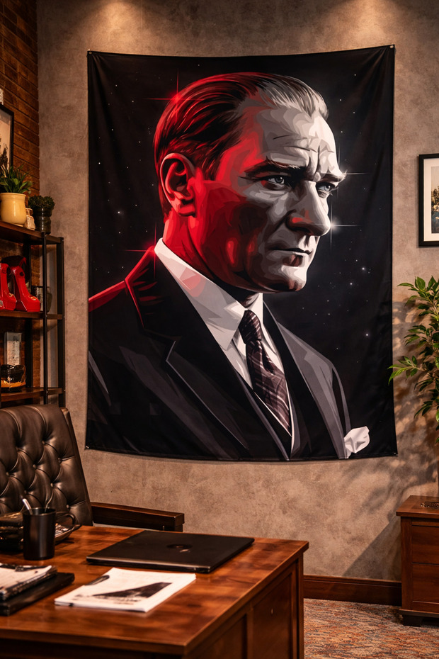 Ataturk Father of Turks Wall Covering Carpet Quality Fabric