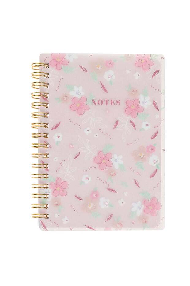 Notebook A6 Pink Flowers Glitter - 80F