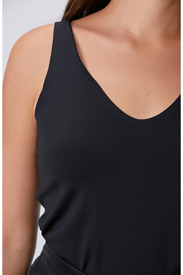 Siyah Basic Örme Bluz - 6