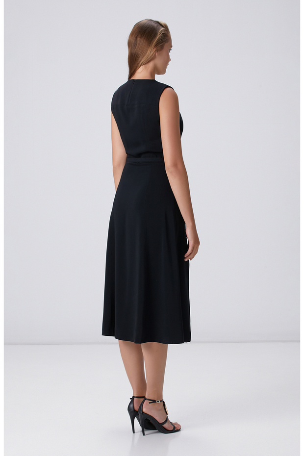 Siyah Fermuarlı Elbise - 5