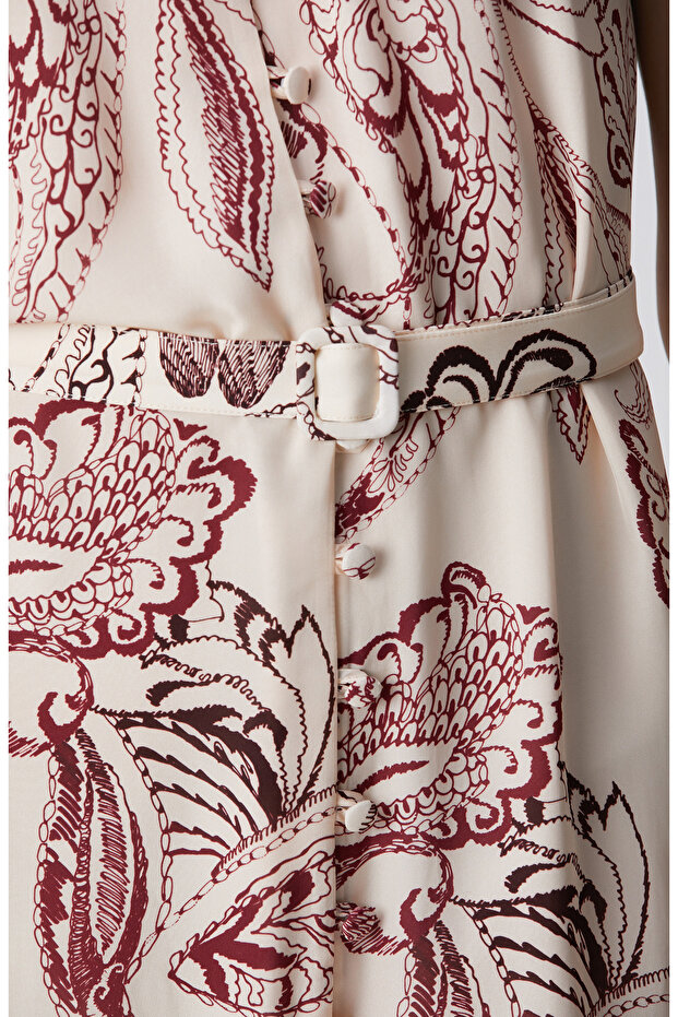 Desenli Mini Elbise - 6