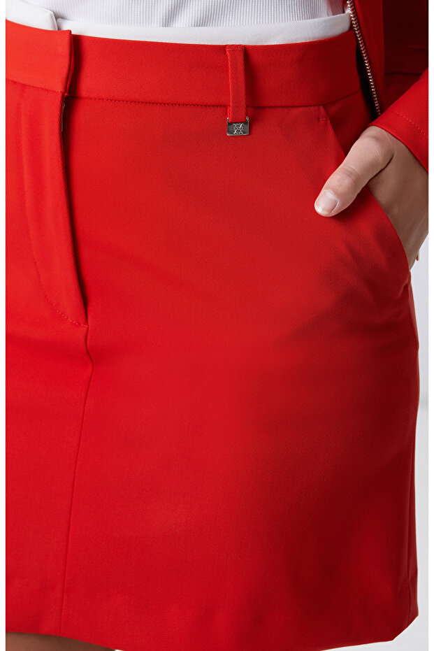 Kırmızı Mini Etek - 5