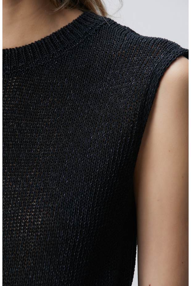 Siyah Kolsuz Triko - 6