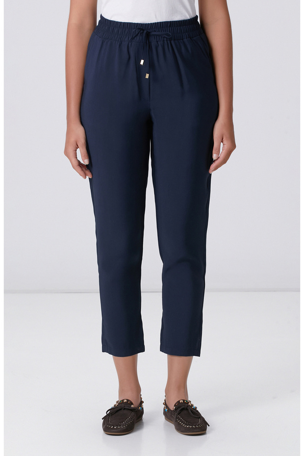 Lacivert Diyagonal Basic Jogger Pantolon - 2