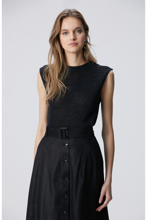 Siyah Kolsuz Triko - 1