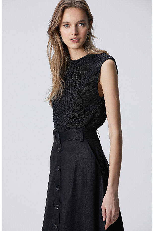 Siyah Kolsuz Triko - 4