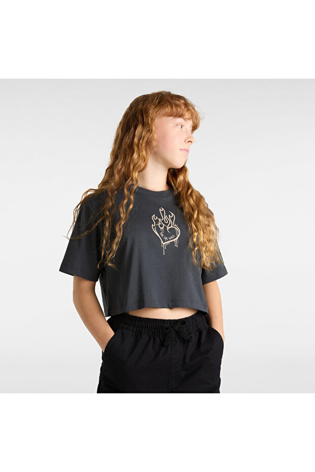 Fire in Your Heart Girls' Black T-Shirt