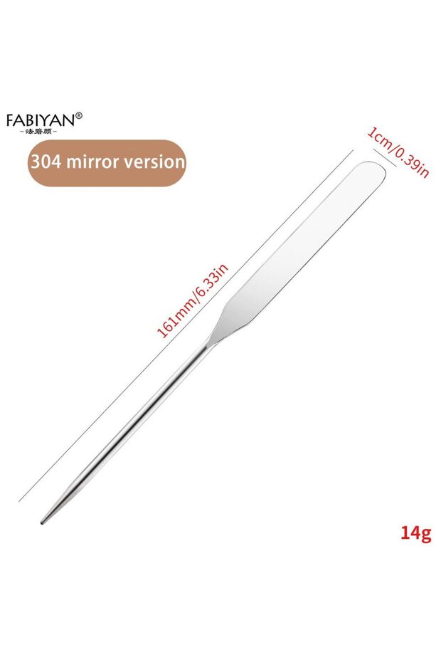 silver style A Stainless Steel Makeup Mixing Spatula Stick Mixing Rod Cosmetics Spatula Foundation C