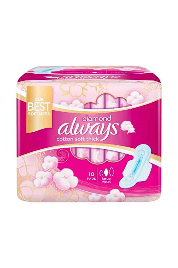 Total Protection Large Sanitary Pads With Wings And Soft Cottony Topsheet- 10 Pads