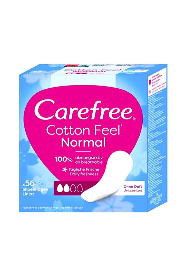 Unscented Cotton Feel Normal Pantyliners 100% Air Breathable- 56 Pantyliners