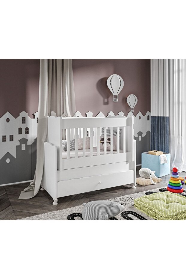 Baby Darling Mini Lisa %100 Mdf Sallanabilen, Çekmeceli Anne Yanı Beşik (50X90CM)