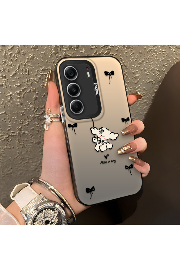 Tecno Camon 40 Compatible Stylish Phone Case with Bow and Ribbon Dog Figure