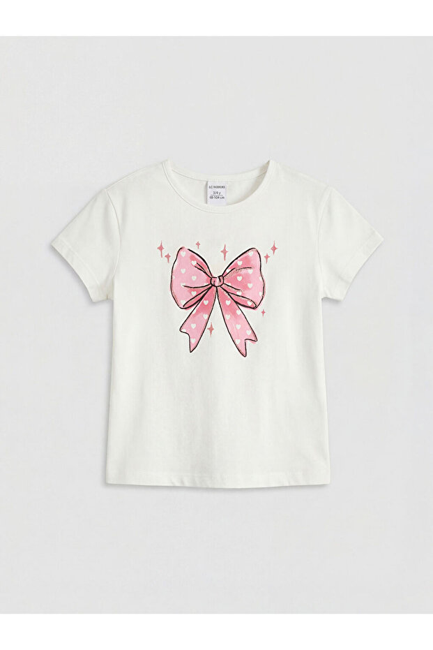 Esvab • Modern & Distinctive Zero Roba Collar Printed Girls' T-Shirt