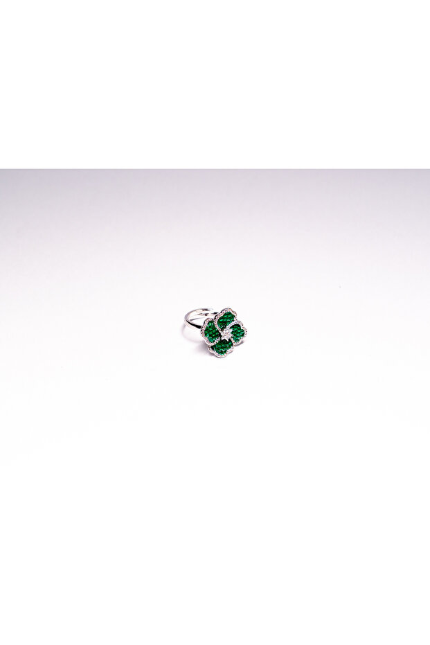 Emerald Blossom Cocktail Ring