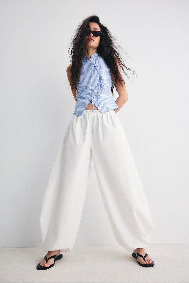 Hacimli poplin pantolon - 2