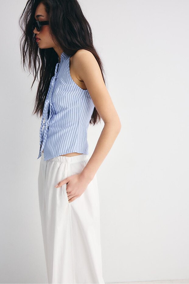 Hacimli poplin pantolon - 4