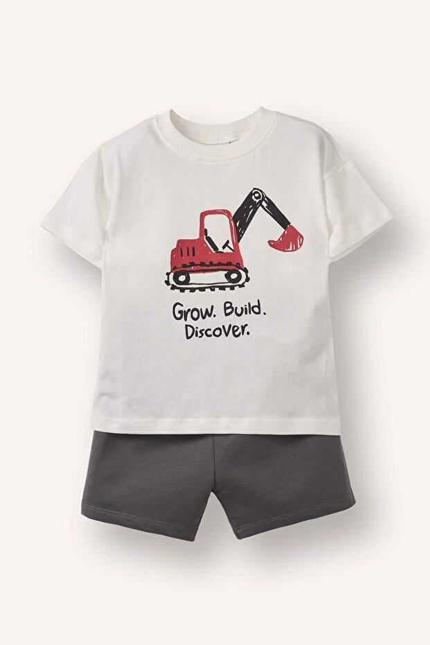 Car Printed T-Shirt Shorts 2-Piece Set Baby Boy G5838A526Sm