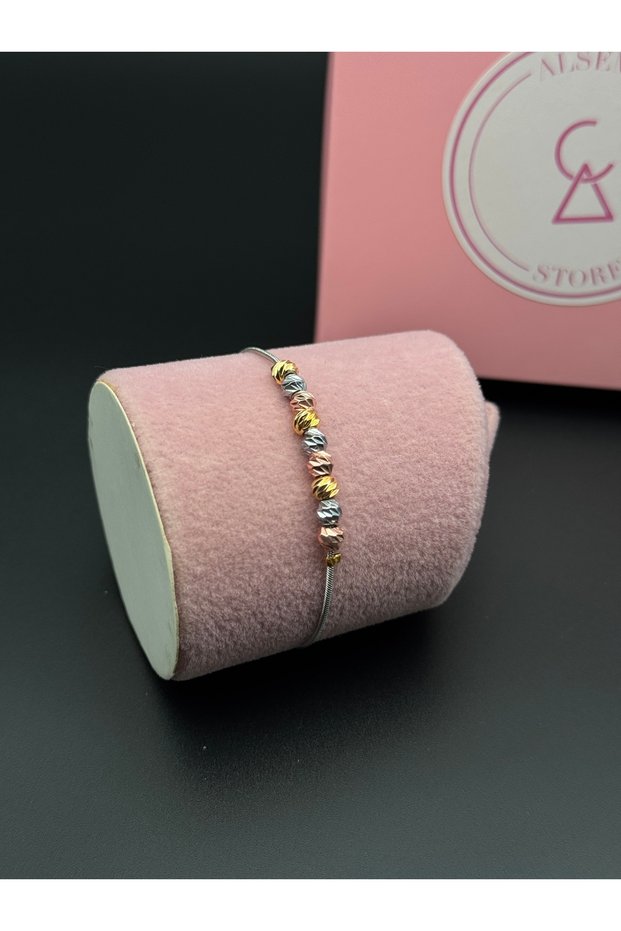 Gold Silver Rose Dorika Bracelet, Minimal Dorika Ball Bracelet, Watch Combination