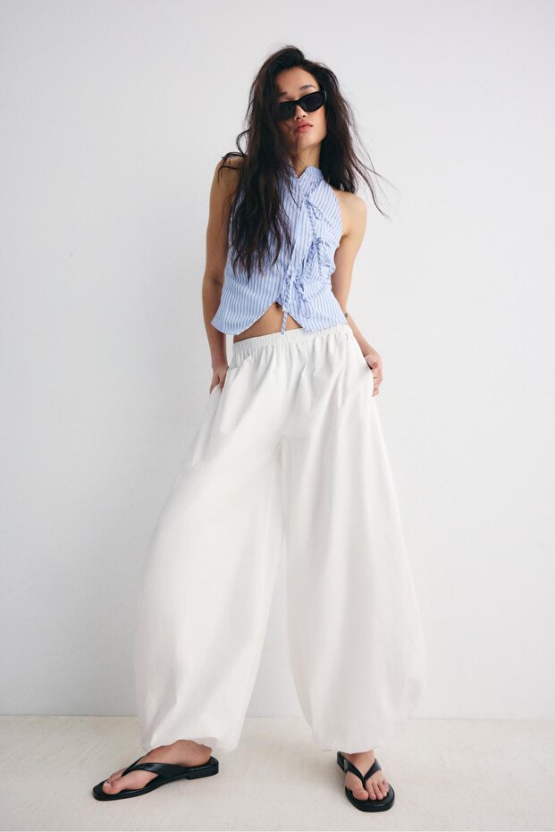 Hacimli poplin pantolon - 1