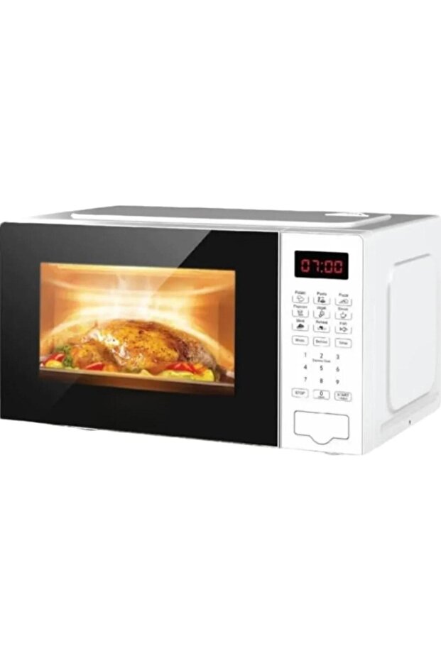 Digital Microwave Oven 20L Capacity with LED Display, Auto Cook Menu & Defrost Function, White