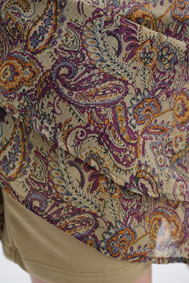 Desenli Mini Etek E18184 - 3